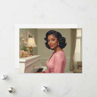 グリーティングカードブラック女性誕生日ありがとう シーズンカード