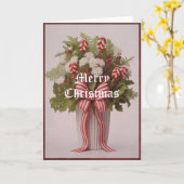 グリーティングカードペパーミントグリーナリーバウンドクリスマス カード (黄色い花)