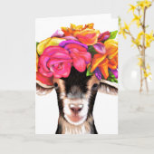 グリーティングカードポシー・ザ・ヤギ カード (黄色い花)