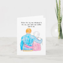 グリーティングカードムスリムカップル – 空と海