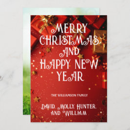 グリーティングカードメリークリスマスレッドホリデーカード 招待状