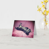 グリーティングカードメーンクーンキャットキットン カード (黄色い花)