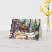 グリーティングカードレイクタホキャビン7" X 5" カード (黄色い花)