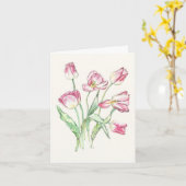 グリーティングカード上の勝利チューリップデザイン カード (黄色い花)