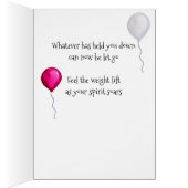 グリーティングカード上の白いバルーン (内側 (右))