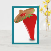 グリーティングカード付き唐辛子 カード (黄色い花)