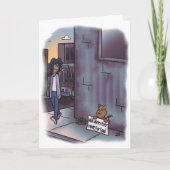 グリーティングカード付物乞い猫 カード (正面)