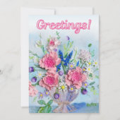 グリーティングカード明るいピンクのフローラ シーズンカード (正面)
