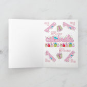 グリーティングカード祝ハッピーバースデーピンク カード (内部)
