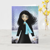 グリーティングカード空白の冬 カード (黄色い花)