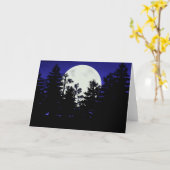 グリーティングカード立ち上がる冬の月 カード (黄色い花)