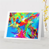 グリーティングカード絵を描 – ロセラの美しい画像 カード (黄色い花)