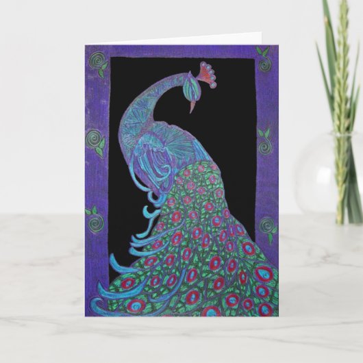 グリーティングカード誇りを持った- Peacock カード (正面)