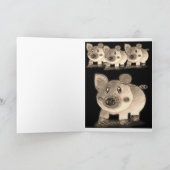グリーティングカード豚 カード (内部)