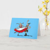 グリーティングカード踊りビールフェスティバルカップル カード (黄色い花)