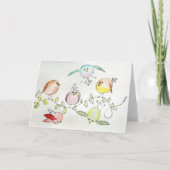 グリーティングカード間抜け – 小さな鳥 カード (正面)