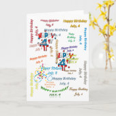 グリーティングカード7月4日、誕生日 カード (黄色い花)