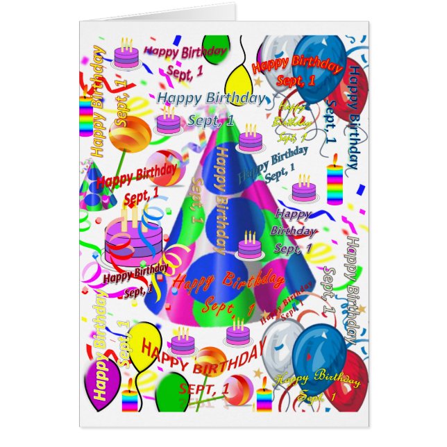 グリーティングカード9月1誕生日 (正面)