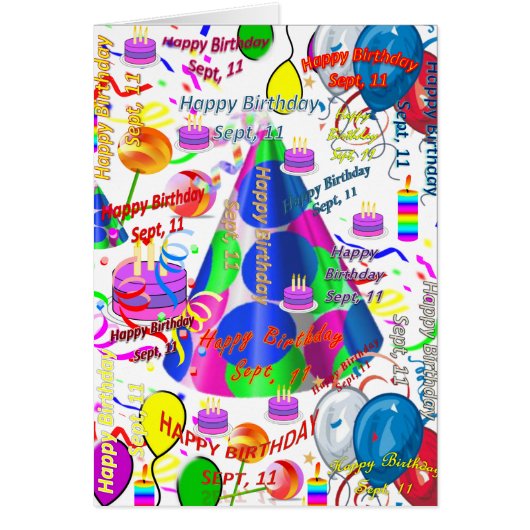 グリーティングカード9月11誕生日 (正面)