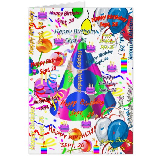 グリーティングカード9月26誕生日 (正面)