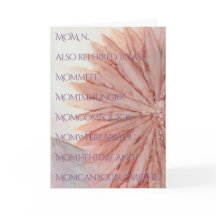 グリーティングカード「お母さんの日」ピンキ色の花