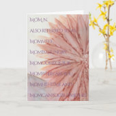 グリーティングカード「お母さんの日」ピンキ色の花 カード (黄色い花)