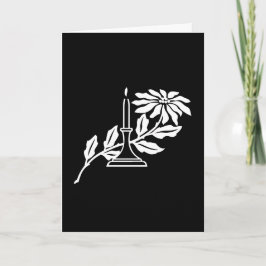 - グリーティングカード - ろうそくと花のグラフィック シーズンカード