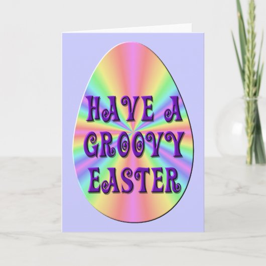 グリーティングカード – イースター – "Groovy Easterを持つ" シーズンカード (正面)