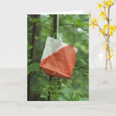 グリーティングカード-オリエンテーリングフラグ カード (黄色い花)