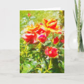 グリーティングカード - オレンジのバラ (正面)