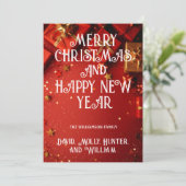 グリーティングカード クリスマスおめでとう 赤いホリデーカード 招待状 (スタンド正面)