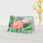 グリーティングカード「ダブルディライトバラ」アンバーラーセン カード (黄色い花)