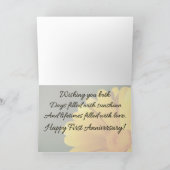 グリーティングカード - デイジー 結婚記念日1周年 (内部)