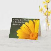 グリーティングカード - デイジー 結婚記念日1周年 (黄色い花)