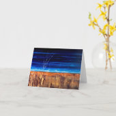 グリーティングカード/ノートカード修復カラー – 青 カード (黄色い花)