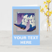 グリーティングカード、ノートカード-電動スライドCowboy B カード (黄色い花)