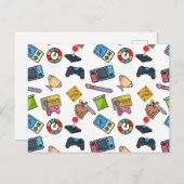 グリーティングカード – ビデオゲームのパターン シーズンポストカード (正面/裏面)