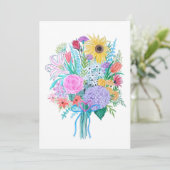 グリーティングカード、フローラ水色、内空白の部 サンキューカード (スタンド正面)