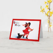 グリーティングカード – ホリデーアート – ヴィンテージハロウィーン18 (黄色い花)