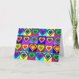グリーティングカード – ポップ・アートのアートカラフルハート
