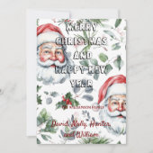 グリーティングカード　メリークリスマス　ホワイト　ホリデーカード 招待状 (正面)