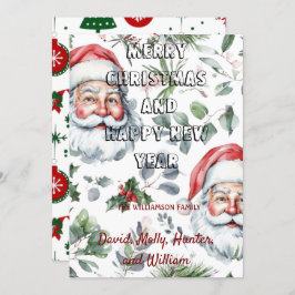 グリーティングカード　メリークリスマス　ホワイト　ホリデーカード 招待状