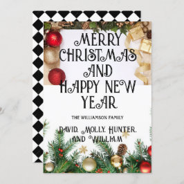 グリーティングカード　メリークリスマス　ホワイト　ホリデーカード 招待状