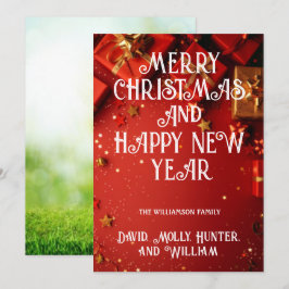 グリーティングカード メリークリスマス 赤いホリデーカード 招待状