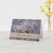 グリーティングカード – ユニコーン (黄色い花)