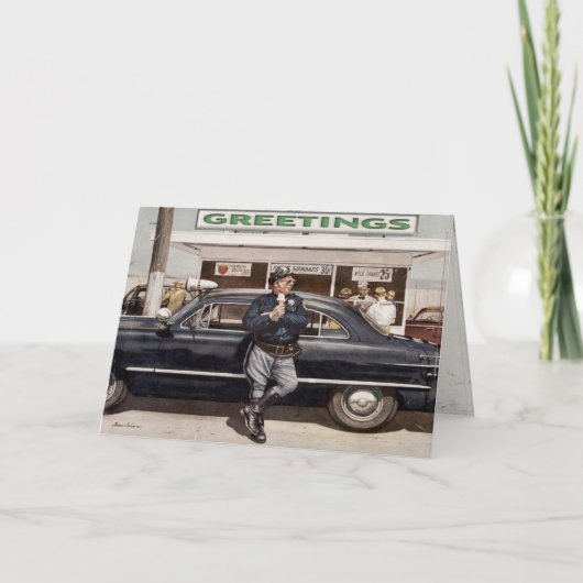 グリーティングカード(ヴィンテージコカッコいいップイラストレーション) カード (正面)