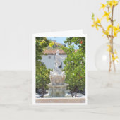 グリーティングカード – 公園の海王像 (黄色い花)