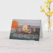 グリーティングカード：友だち カード (黄色い花)