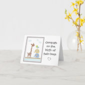 グリーティングカード-双子のおめでとうの誕生 カード (黄色い花)
