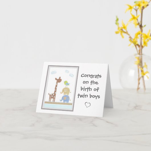 グリーティングカード-双子のおめでとうの誕生 カード (黄色い花)